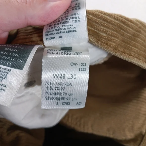 Levis Pants Womens 28x30 Tan Corduroy Straight Leg Hipster Fall Grandpa - Picture 2 of 13